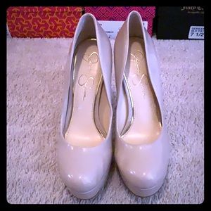 Jessica Simpson Platform Nude Heels